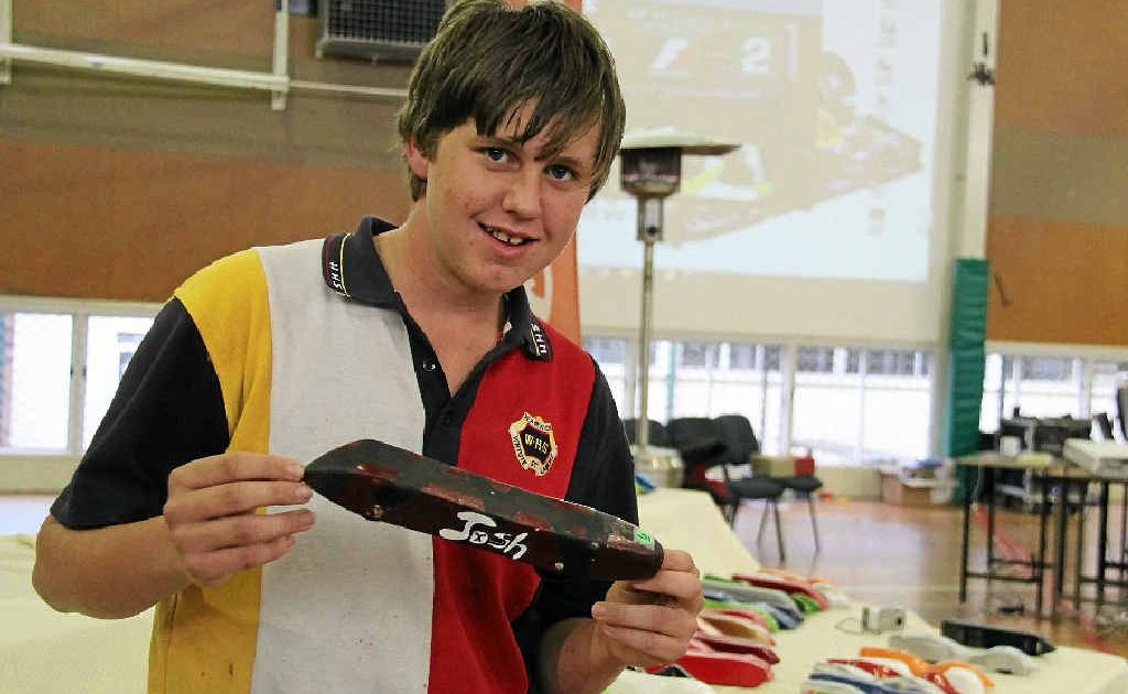 Year 9 student Josh O’Sullivan was amazed when his drag car took out first place at the Warwick High CO{-2} drag competition yesterday. Year 9 student Josh O’Sullivan was amazed when his drag car took out first place at the Warwick High CO{-2} drag competition yesterday.